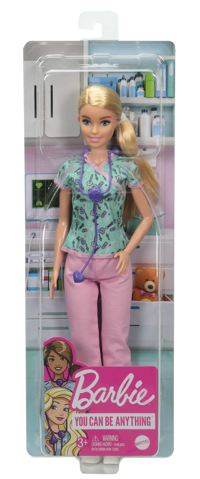 Barbie - Barbie infirmiere - Poupée Mannequin - Des 3 ans GTW39