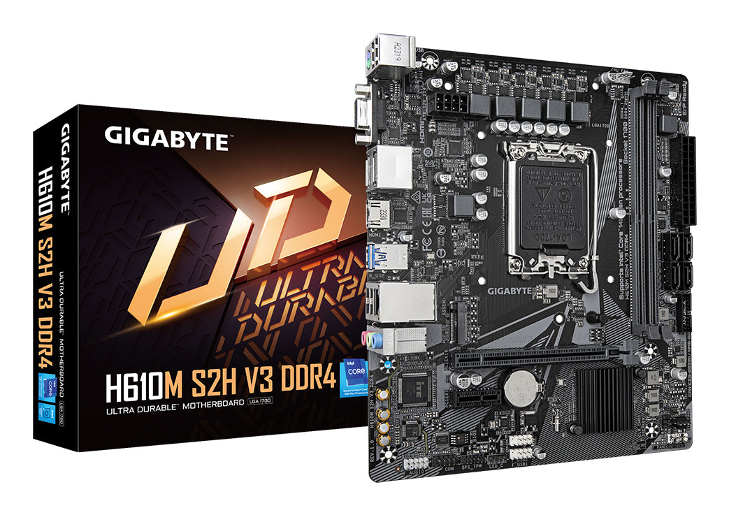 Carte mere - GIGABYTE - H610M S2H V3 DDR4 - Format Micro-ATX - Chipset Intel H610 - DDR4