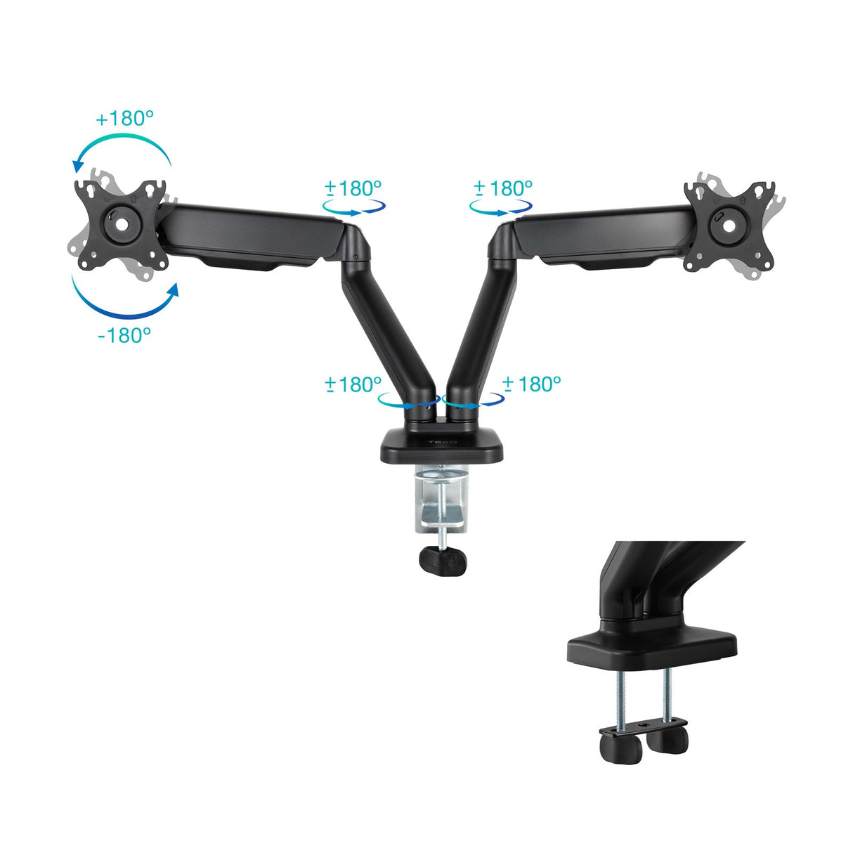 Support double-écran é fixer Tooq DB5132TNR 17"-32" (9kg max) (Noir)