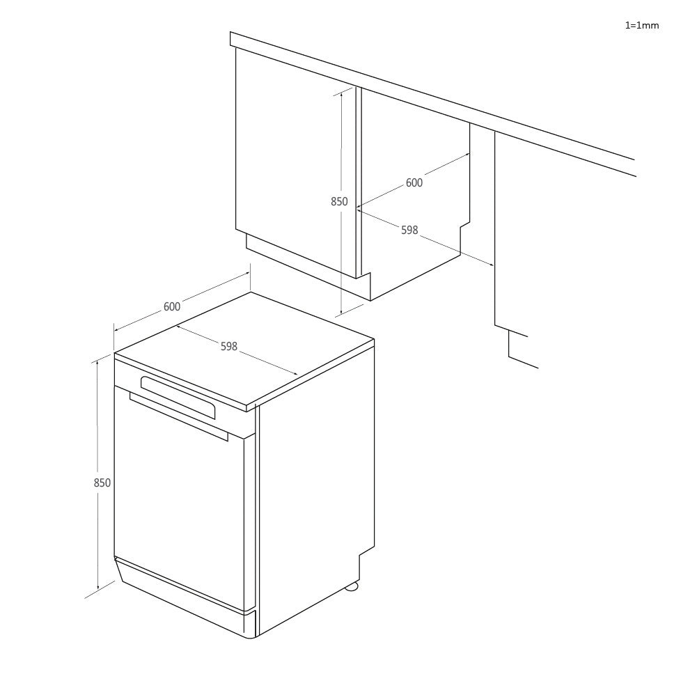 Lave-vaisselle pose libre CANDY CF6C4F2W Rapido - 16 couverts - 44dB - Maxi Cuve - Connecté - Blanc