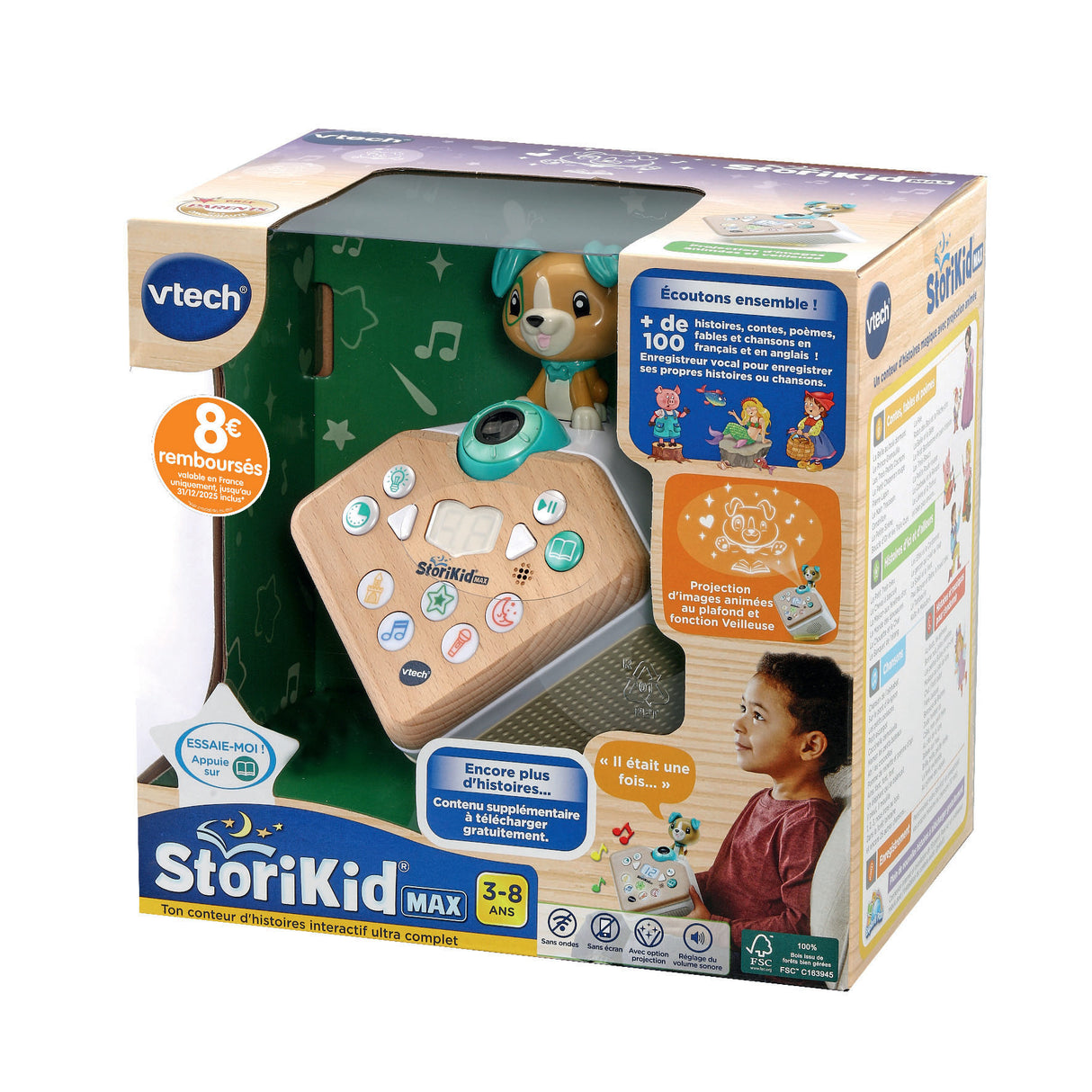 StoriKid Max - Mon conteur d'histoires VTECH - Jouet avec partie bois FSC