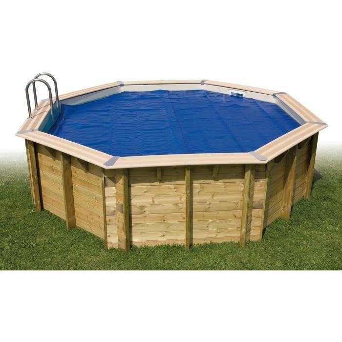 Bâche a bulles pour piscine bois - UBBINK - Rectangulaire 350x650 - Bleue - 400 microns