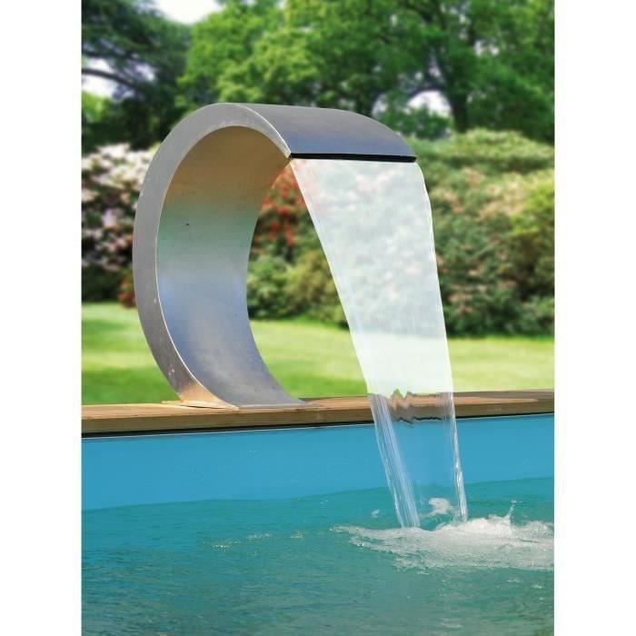 Cascade inox UBBINK Mamba Led pour tous types de piscine - Eclairage 20 LED bleu intégré