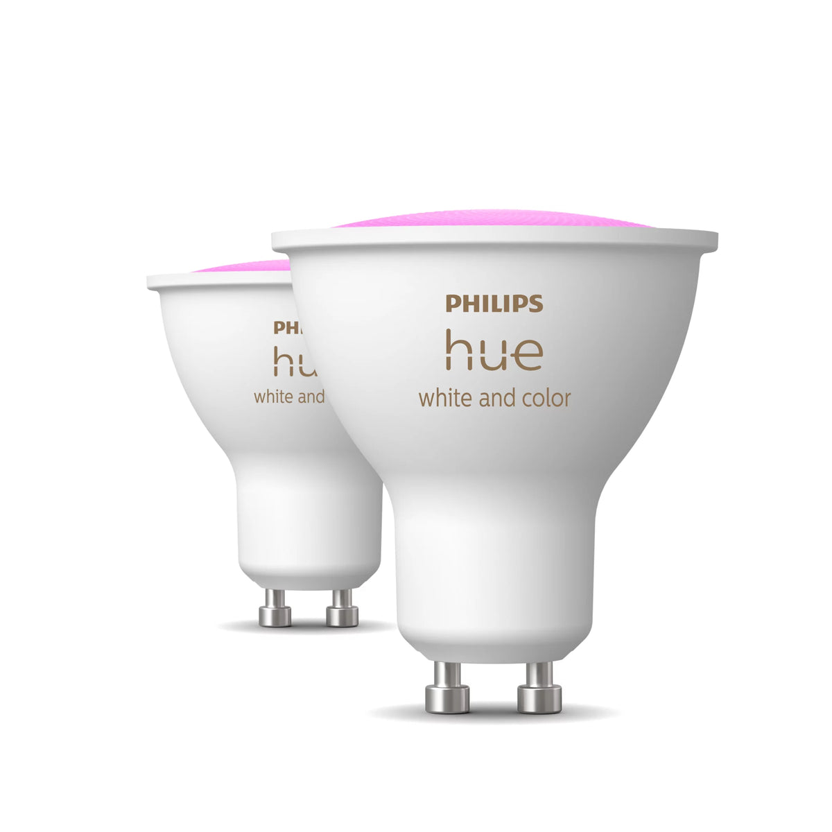 Ampoules LED connectées de marque PHILIPS, offrant une luminosité ajustable et une large gamme de couleurs.