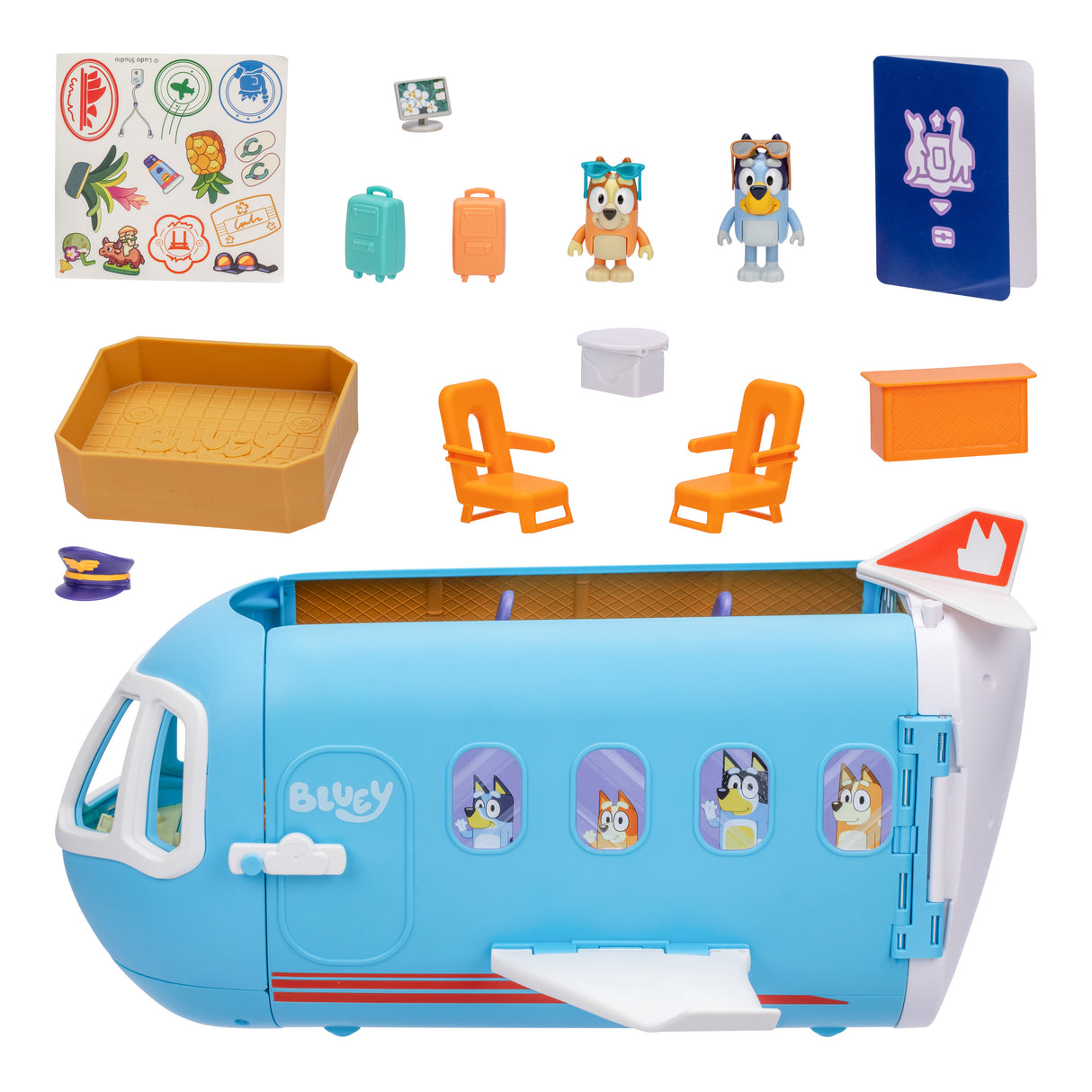 Avion de Bluey - BLUEY - Set de jeu transformable avec figurines et accessoires