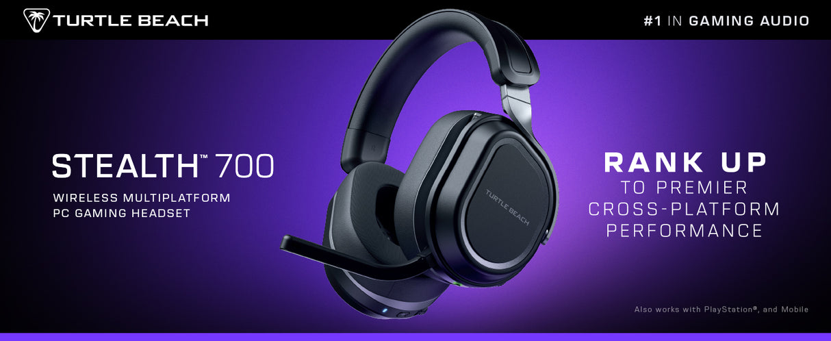 Casque gaming multiplateforme sans fil - TURTLE BEACH - Stealth 700PC (Gen3) - Noir