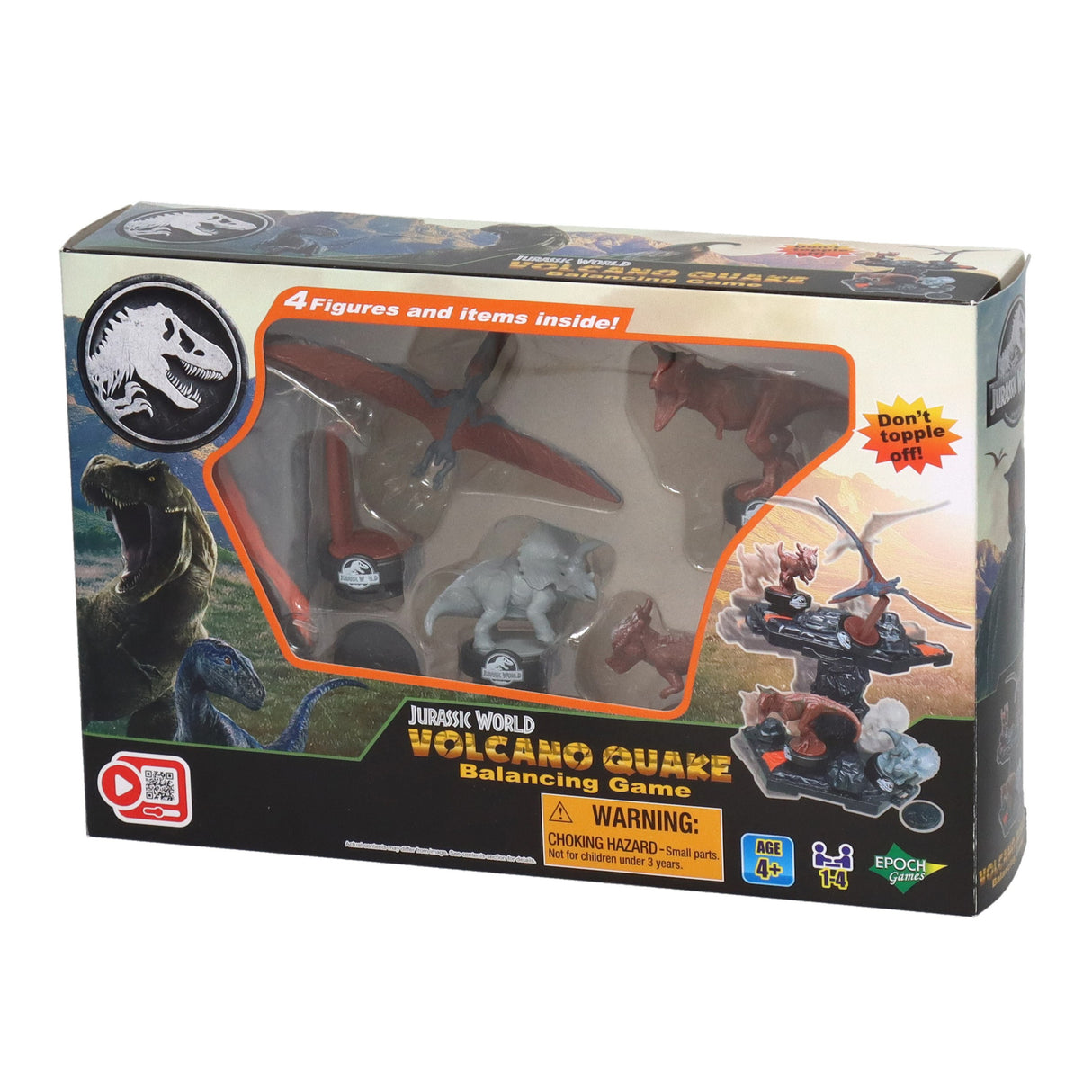 Jeu d'Équilibre - EPOCH GAMES - Jurassic World Volcano Quake - Dinosaures sur Plateforme, Dernier en Place Gagne !