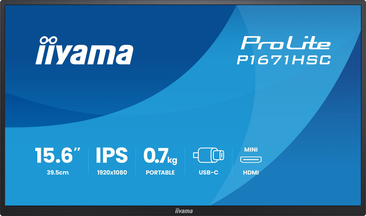 Ecran PC Portable - IIYAMA - 16 - Full HD - Dalle IPS - 8ms - Prolite P1671HSC-B1