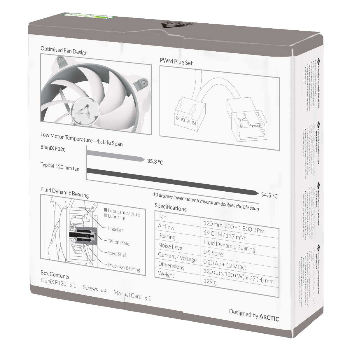 Ventilateur de boitier Arctic BioniX F120 - 12cm (Blanc/Gris)