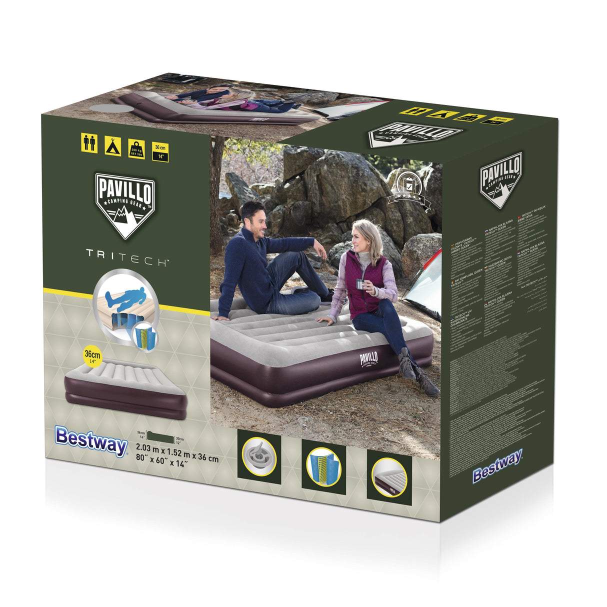 Matelas Gonflable - Bestway - 67699 - 203x152x36 cm - 2 places - Tritech™
