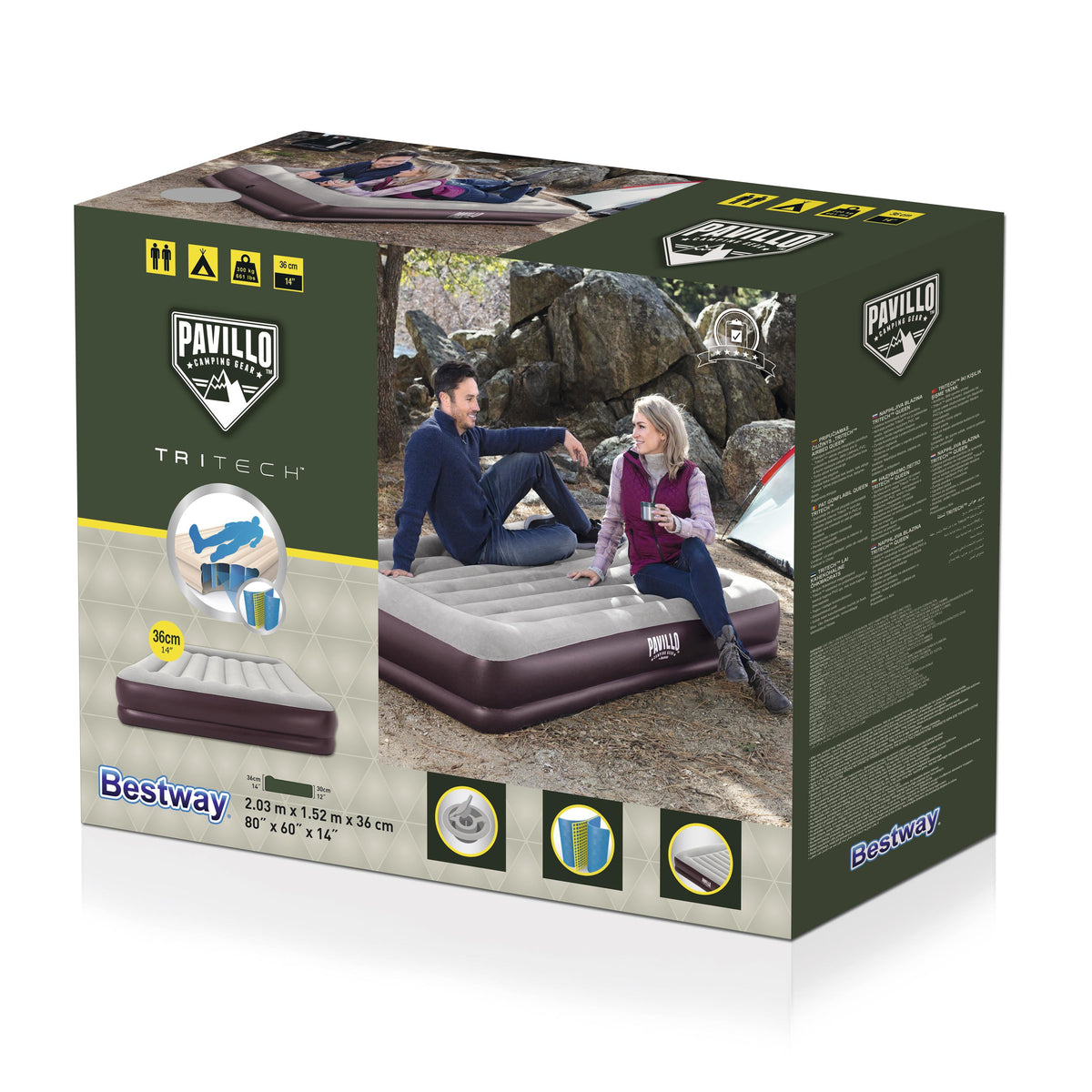 Matelas Gonflable - Bestway - 67699 - 203x152x36 cm - 2 places - Tritech™