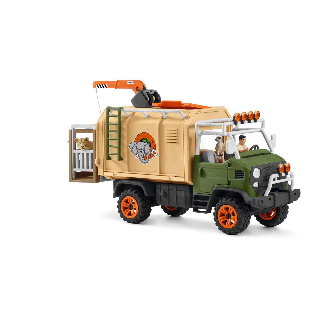 Gros camion de sauvetage d'animaux, coffret de jeu de 45 pieces avec 2 figurines d'animaux, 1 figurine de ranger articulée et des