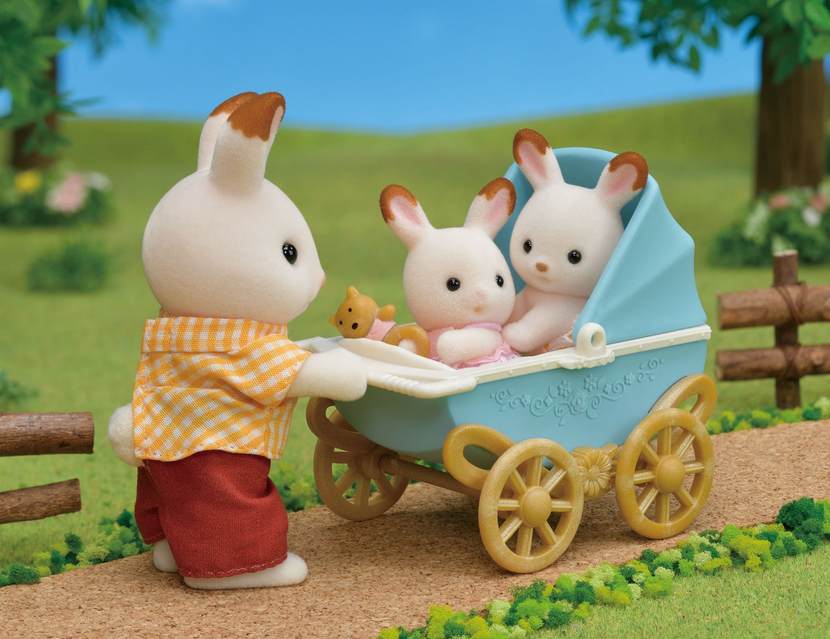 Les jumeaux Lapin Chocolat et poussette double - Sylvanian Families - 5432