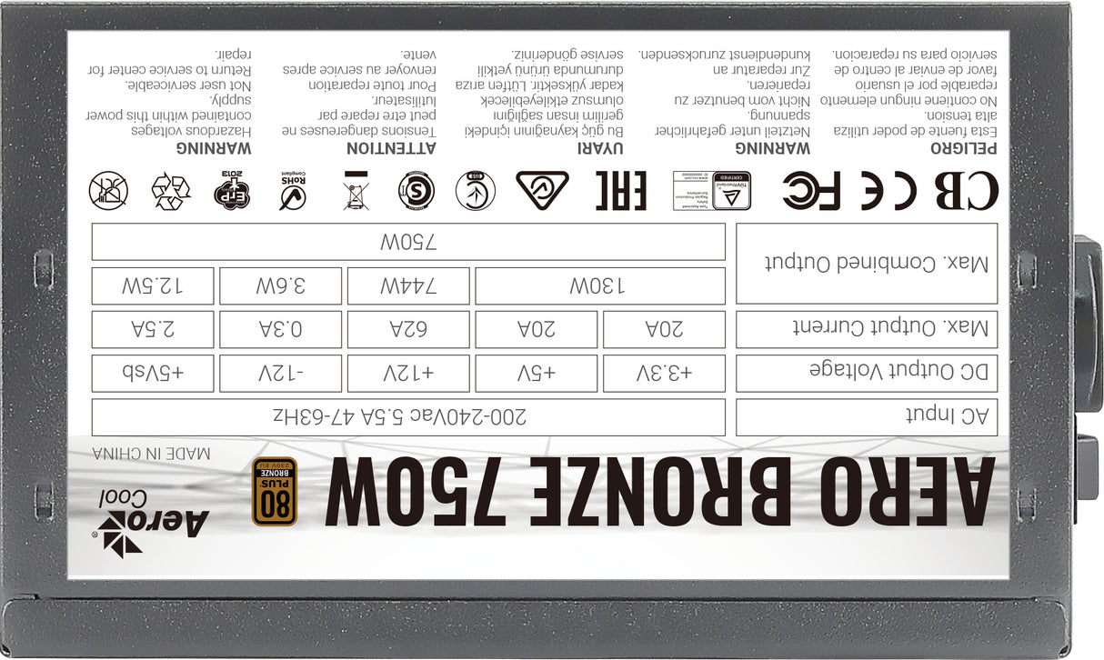 Alimentation ATX AeroCool Aero Bronze - 750W