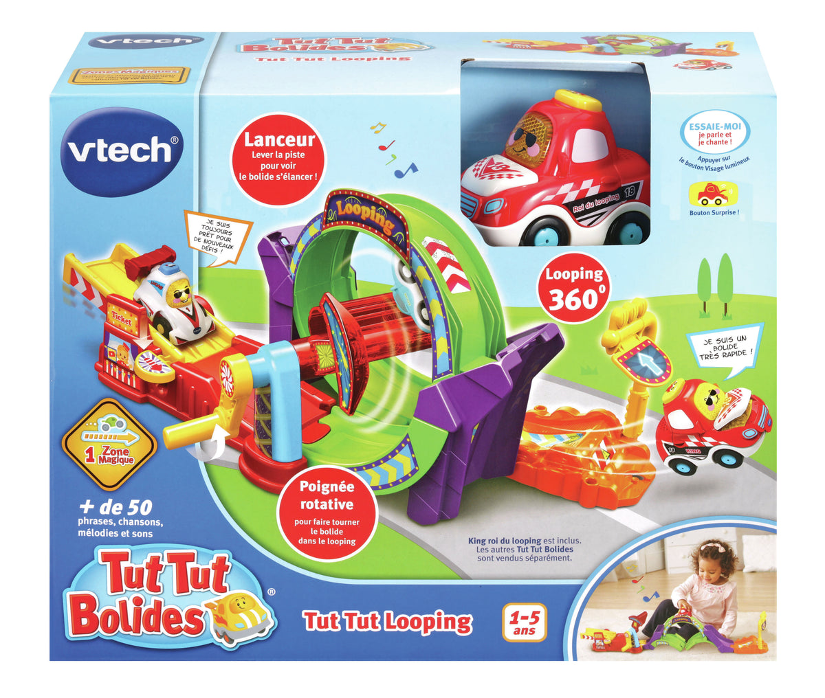 Circuit miniature - VTECH - Tut Tut Bolides - Tut Tut Looping + King - Jaune - 12 mois et plus