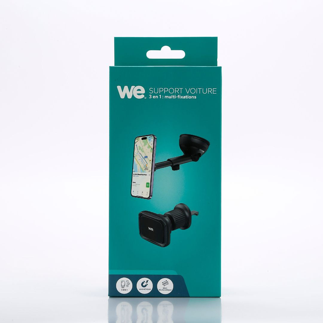 WE Support voiture universel pour smartphones : Fixation ventouse pare-brise /
