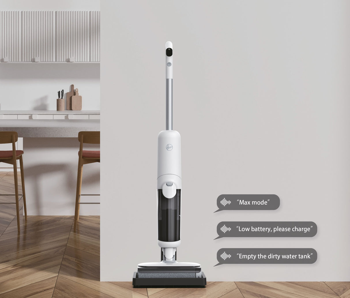 HOOVER HW500 - Aspirateur Balai Laveur sans Fil Eau et Poussiere - Double Rouleau - Moteur Haute Performance 230W