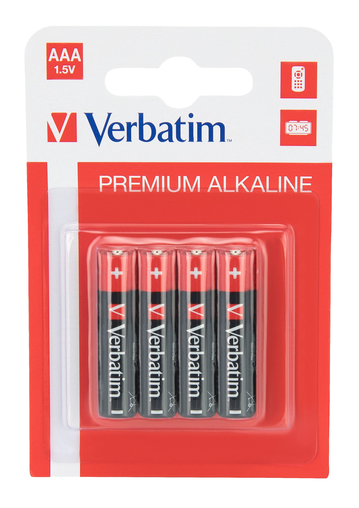 Lot de 4 piles Alcaline Verbatim Premium type AAA (LR03) 1,5V