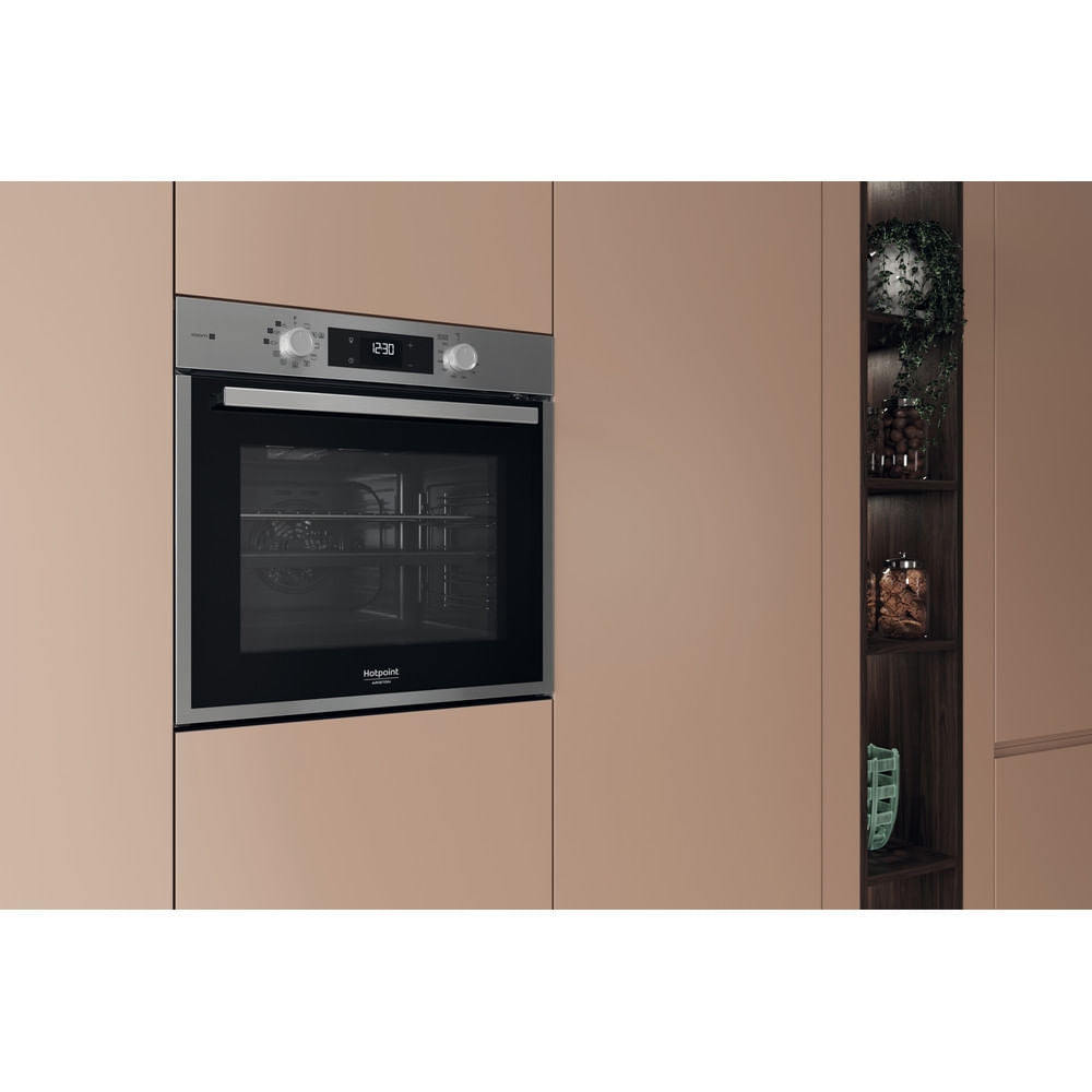 Four encastrable - Pyrolyse hydrolyse - Chaleur pulsée - HOTPOINT - HAO854PSX - Inox - 71 L - A++ - Fonction vapeur