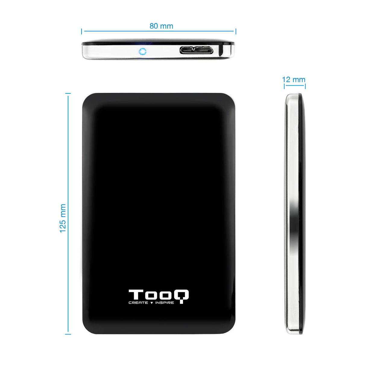Boitier externe USB 3.1 TooQ TQE-2538 - S-ATA 2,5" (Noir)