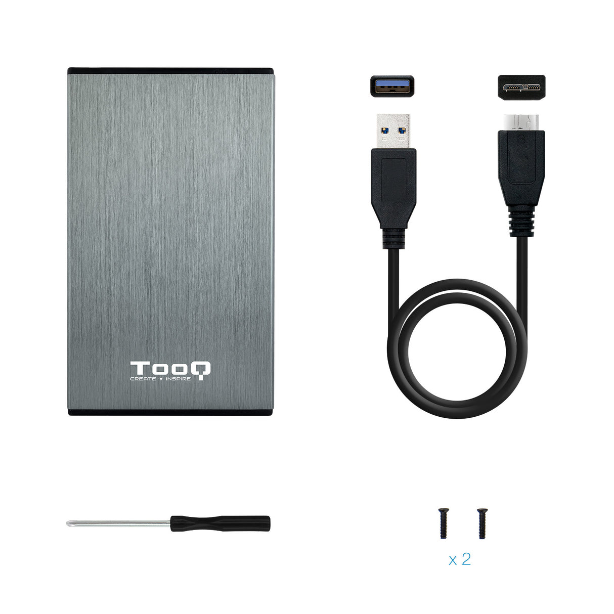 Boitier externe USB 3.1 TooQ TQE-2527 - S-ATA 2,5" (Gris)