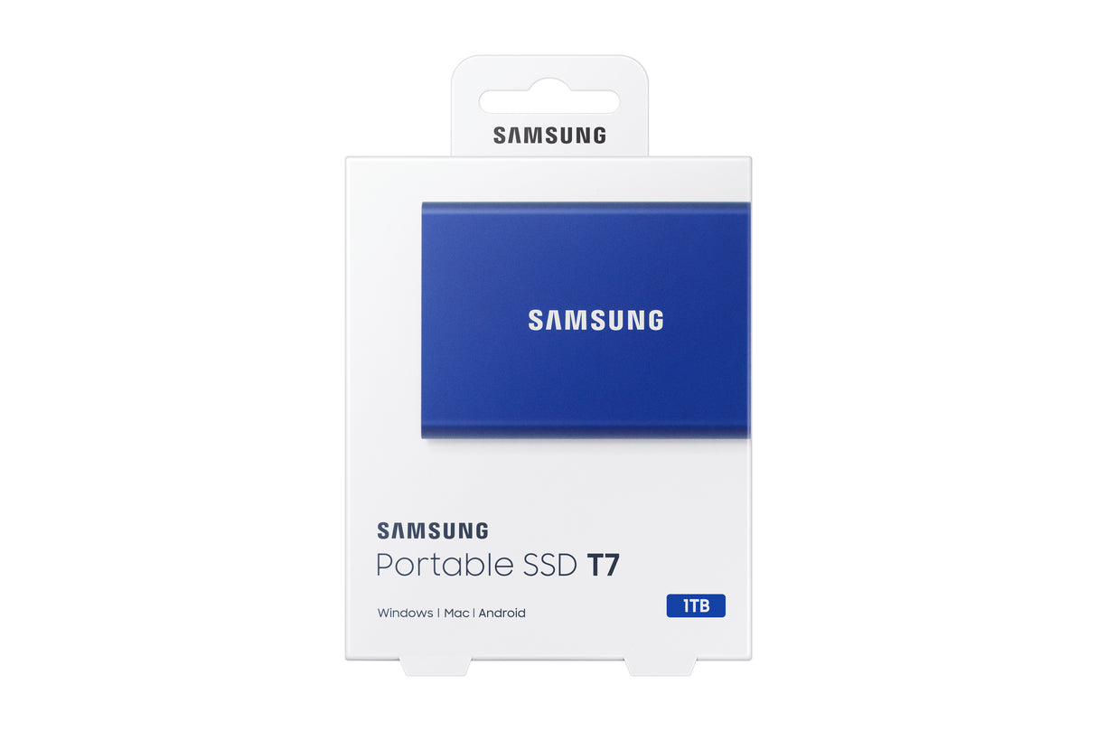 SAMSUNG - T7 Bleu - SSD Externe - 1 To - USB 3.2 - Vitesse lecture jusqu'a 1 050 Mo/s