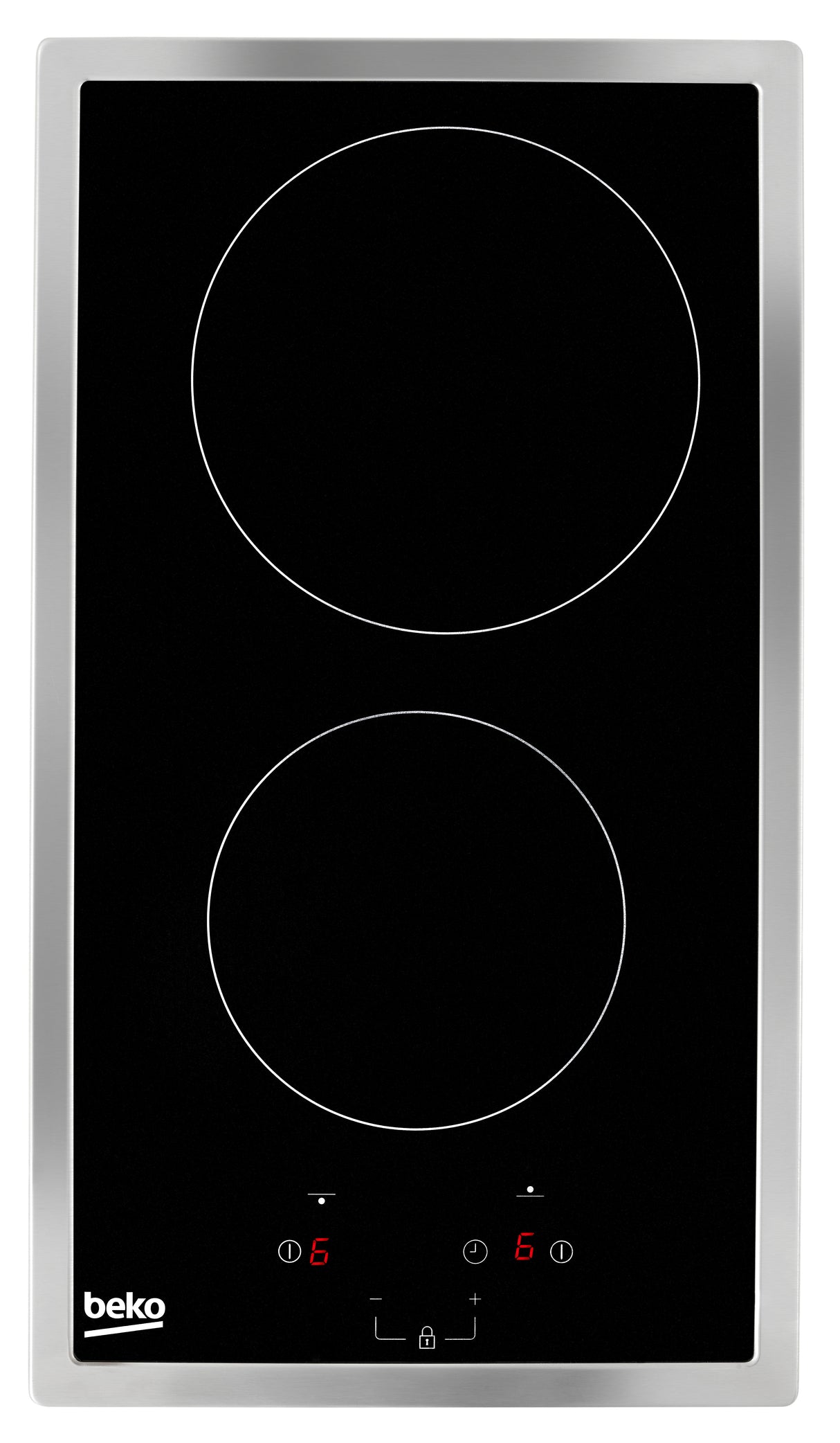 Table de cuisson BEKO HDMC32400TX - 2 foyers vitrocéramique - Commandes tactiles - Noir - Minuterie intégrée