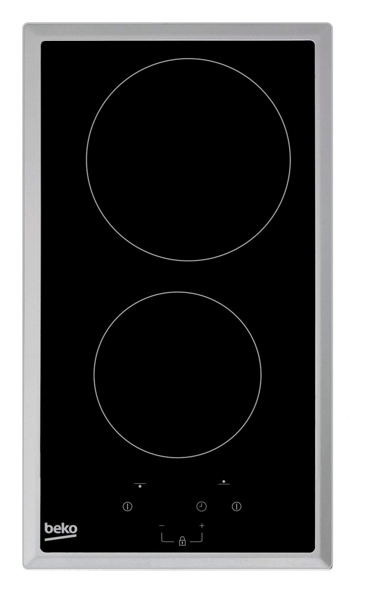 Table de cuisson BEKO HDMC32400TX - 2 foyers vitrocéramique - Commandes tactiles - Noir - Minuterie intégrée
