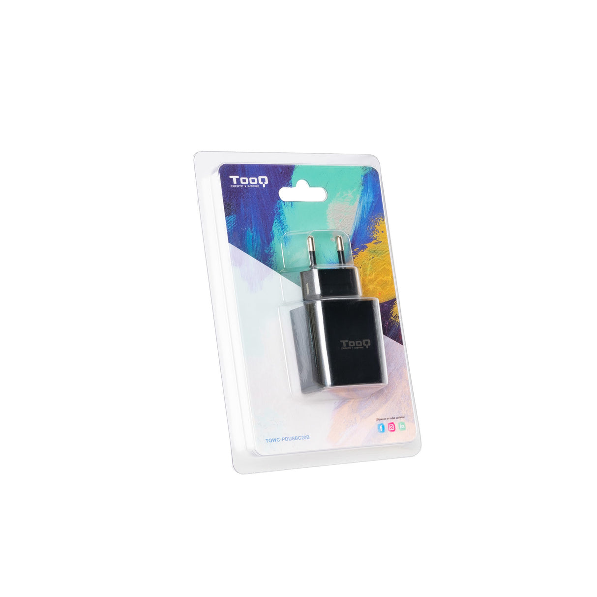Chargeur secteur TooQ TQWC-PDUSBC20 1 port USB-C 20W (Noir)