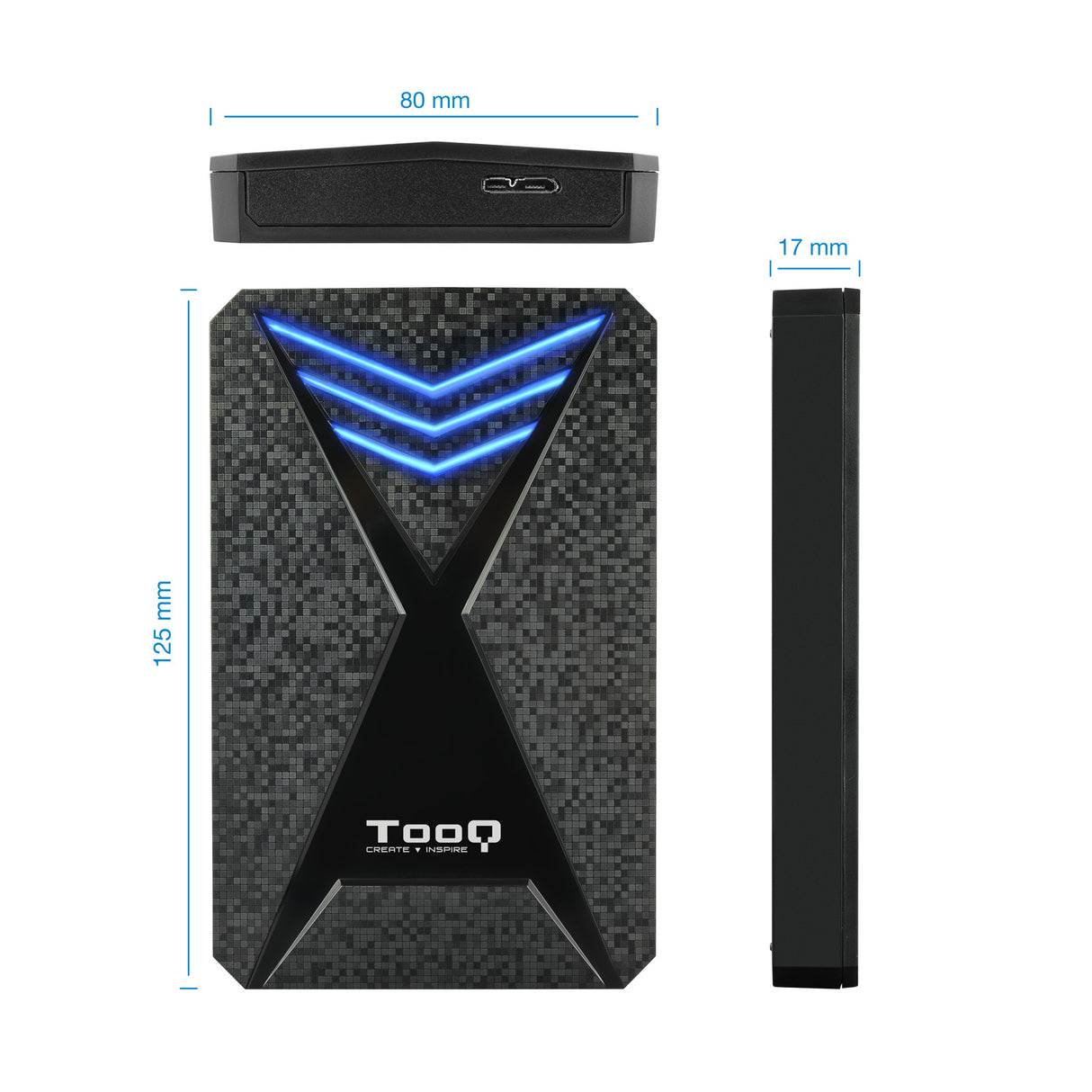 Boitier externe USB 3.1 TooQ TQE-2550 - S-ATA 2,5" (Noir)