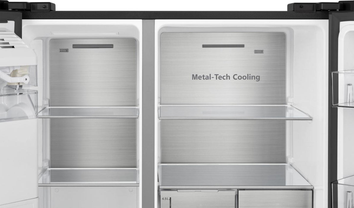 Réfrigérateur Américain - HISENSE - RS818N4TFC - 632 L - Classe C - 91 x 73 x 179 cm - Inox noir