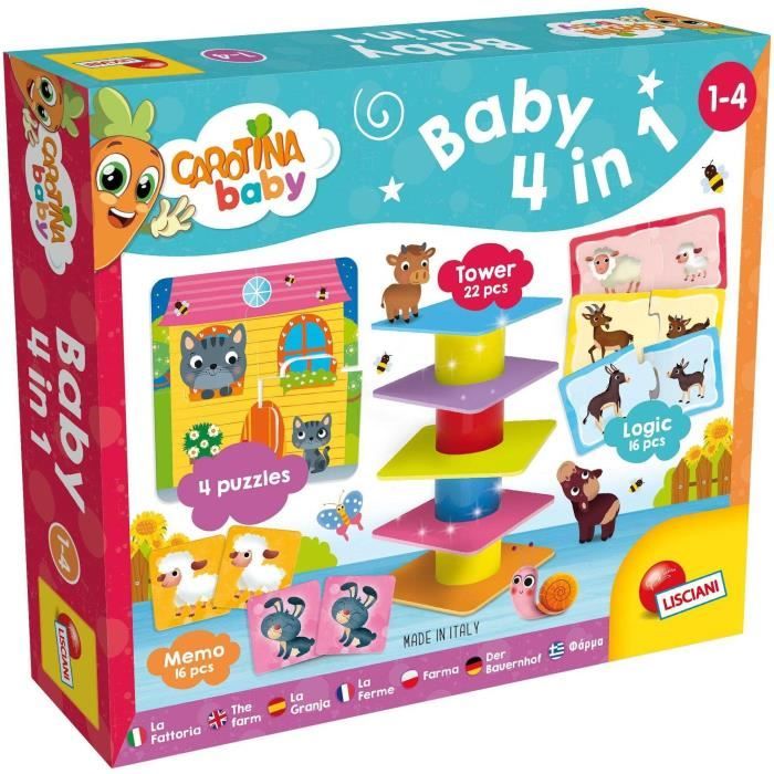 La Ferme 4 en 1 - Coffret éducatif - CAROTINA BABY - Puzzle et associations