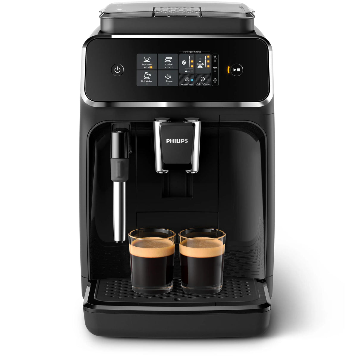 Machine a café Expresso broyeur - PHILIPS - EP2225/10 - Série 2200 - mousseur a lait - 2 cafés - Broyeur céramique - Noir brillant
