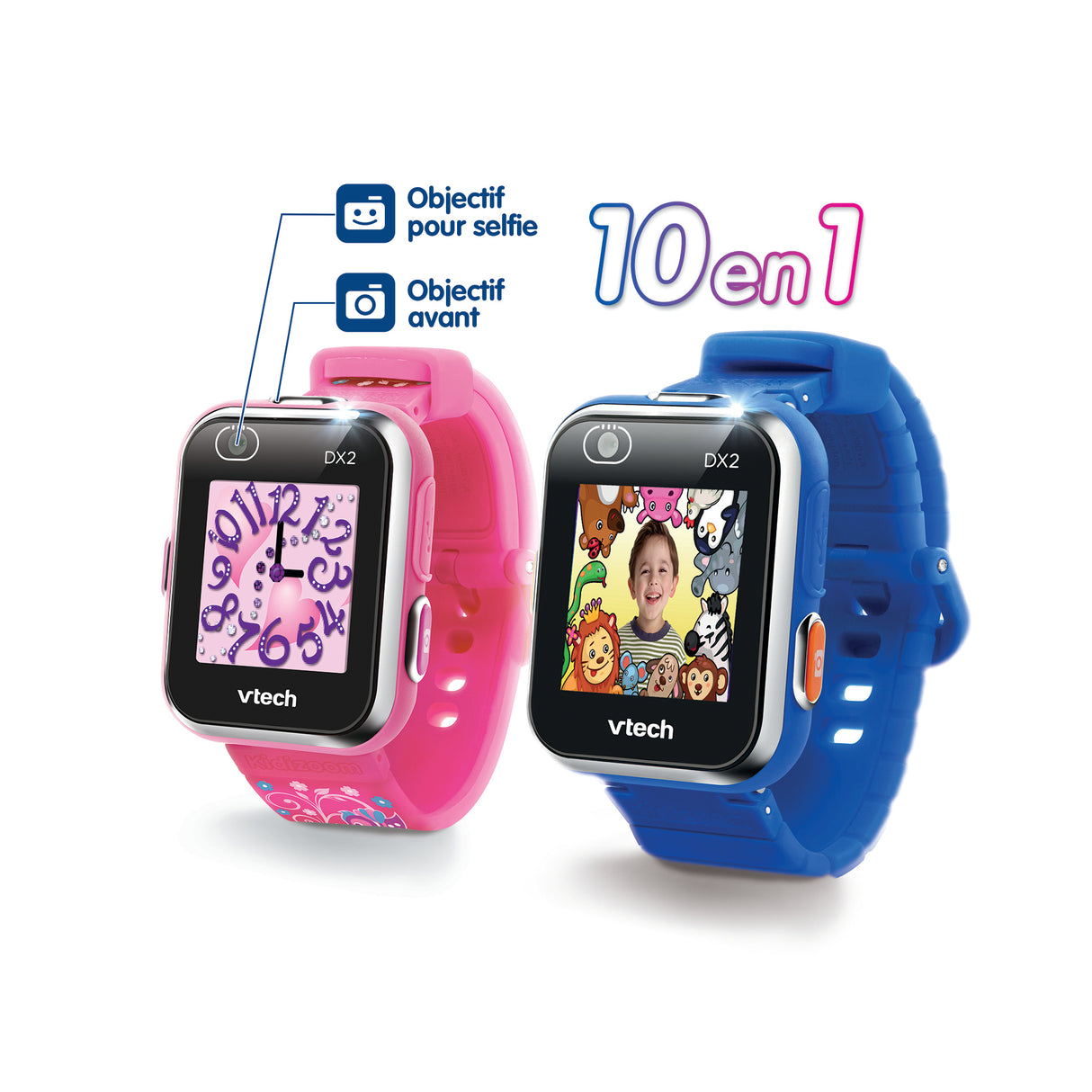 VTECH - Kidizoom Smartwatch Connect DX2 Rose - Montre Photos et Vidéos