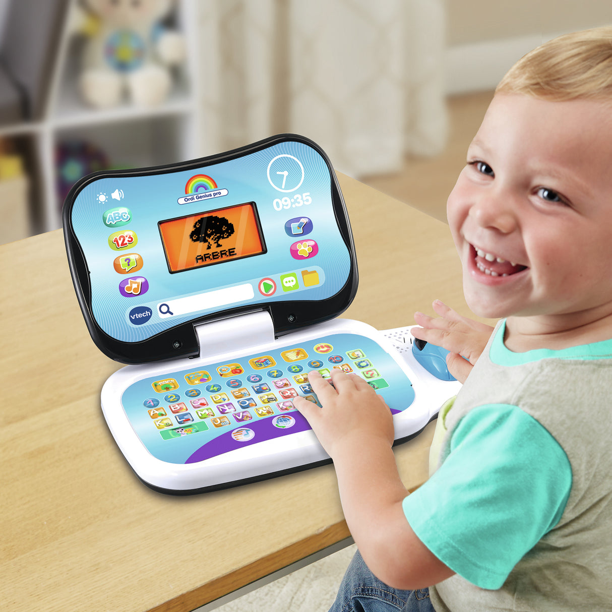 Ordinateur éducatif VTECH ORDI GENIUS PRO NOIR pour enfants de 3 a 7 ans avec souris et 20 activités incluses