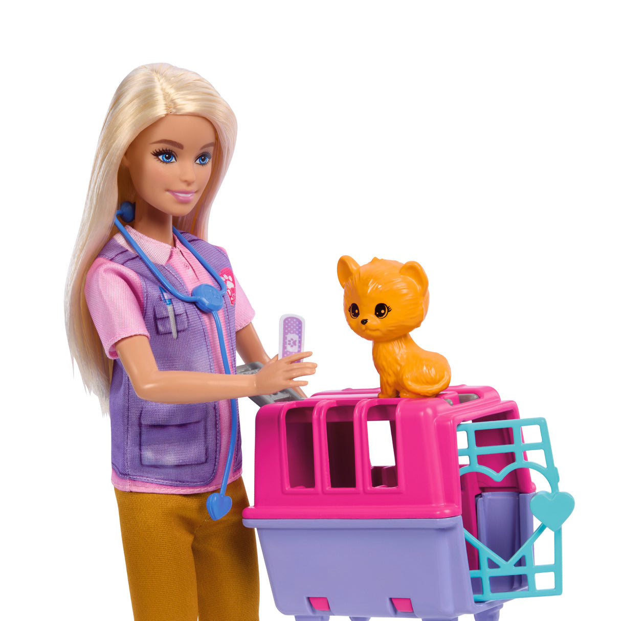 Barbie-Sauvetage d'Animaux-Coffret poupée blonde et accessoires HRG50