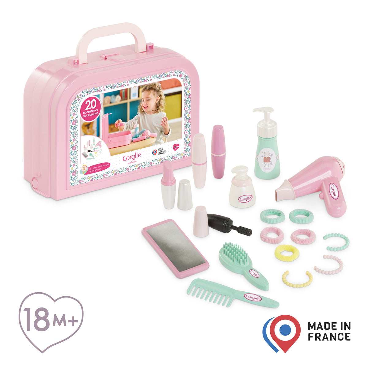 Accessoires poupons - COROLLE - Ma Valise Beauté - 20 accessoires - des 18 mois
