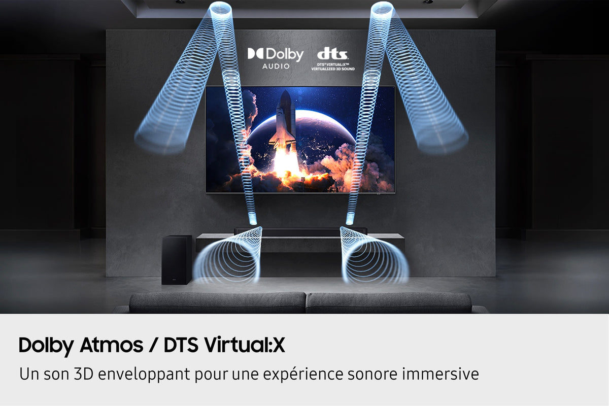 Barre de son - SAMSUNG - HW-Q610F/XE - Series 3.1ch - Caisson sans fil 6,5'' - Accoustic beam