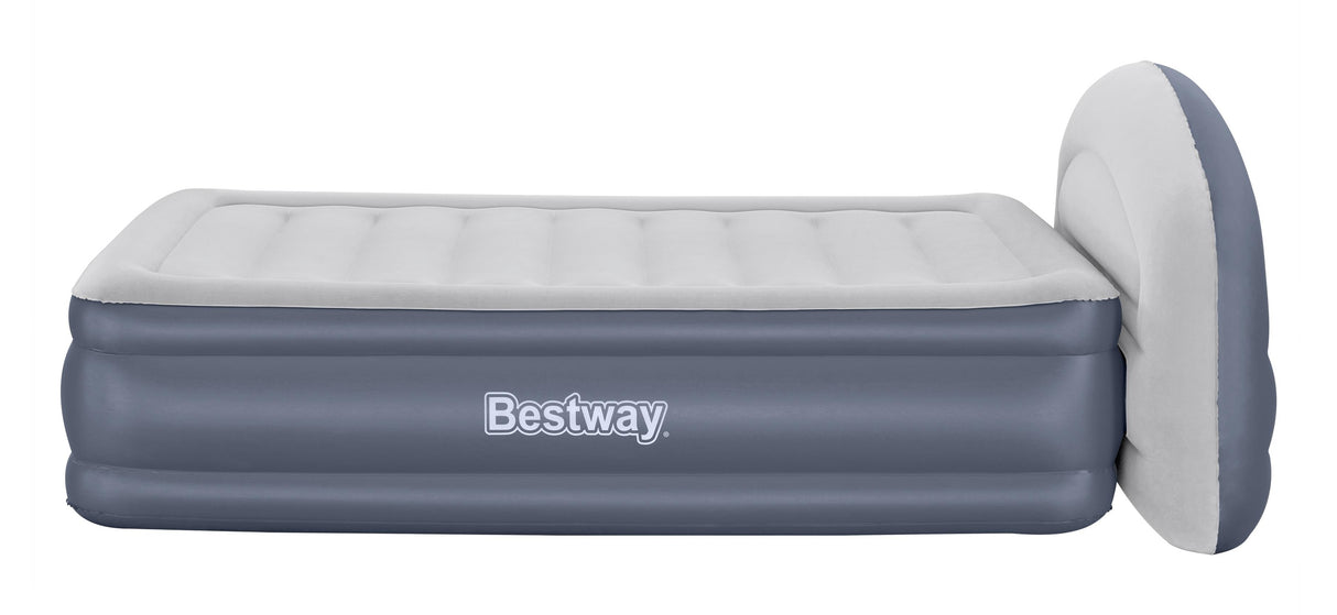 Matelas gonflable - BESTWAY - 671BD Queen - Pompe électrique intégrée - Tete de lit LoungeLux - Tritech durable