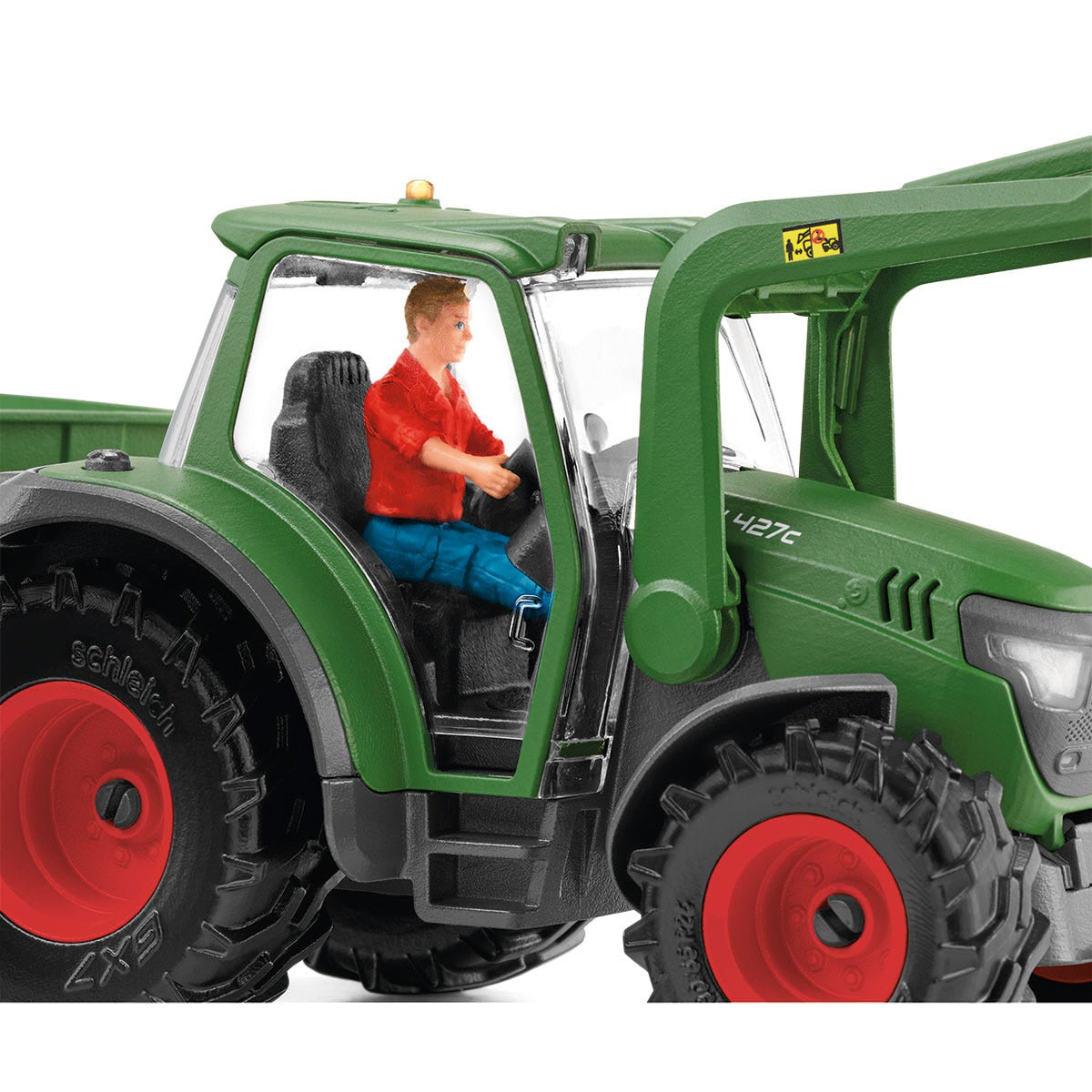 Tracteur et remorque, Coffre schleich avec 1 tracteur, 1 rremorque, 1 figurine humaine articulée, 1 figurine chien, pour enfants