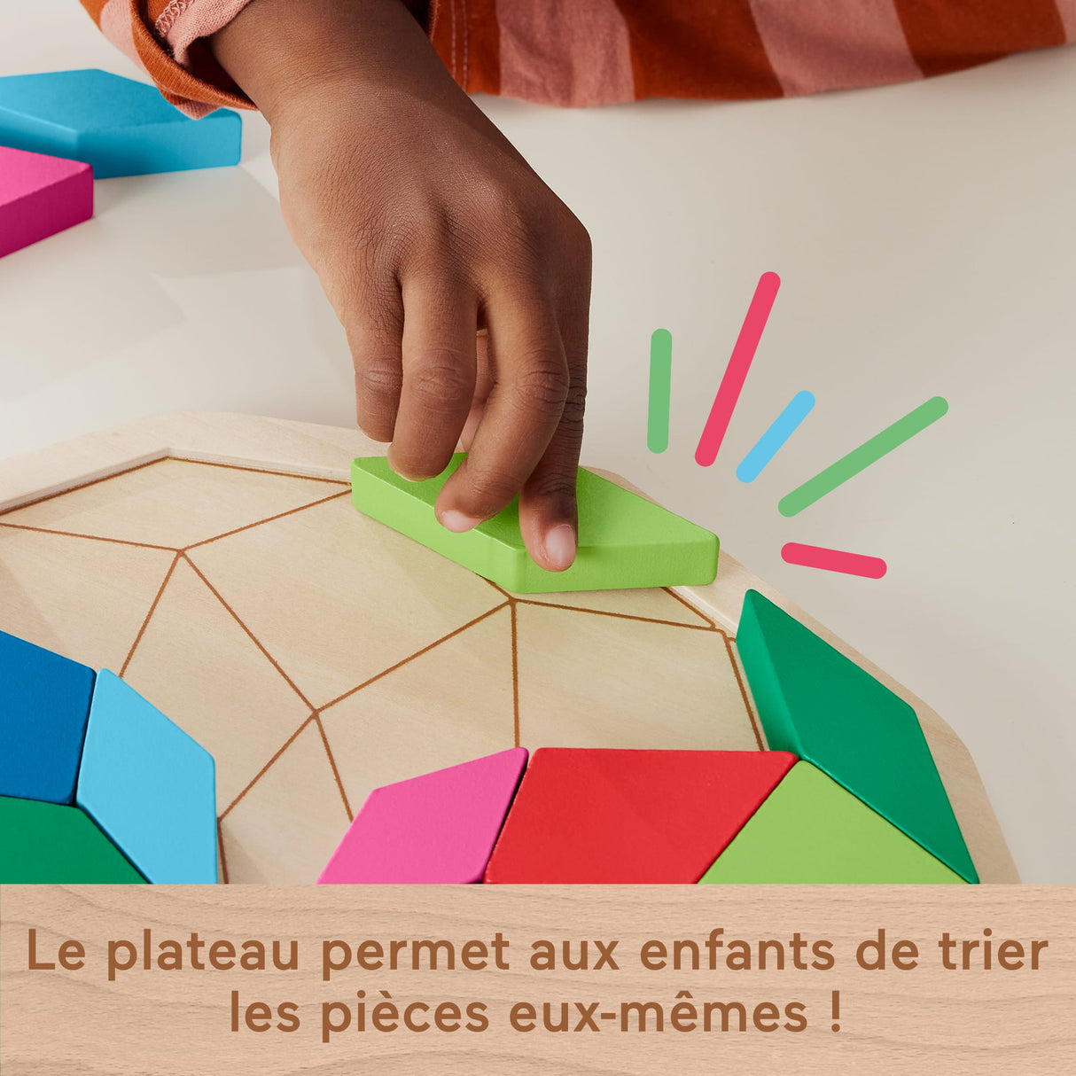 Fisher-Price-Puzzle Mandala en Bois-Puzzle 40 pieces motif géométrique HXT94