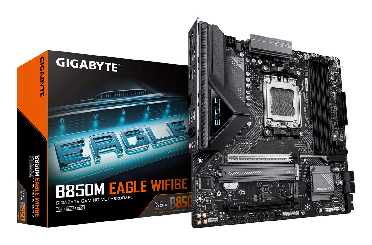 Carte mere - GIGABYTE - B850M EAGLE WF6E - Format Micro-ATX - Chipset AMD B850 - DDR5 & PCIe 5.0 - WiFi 6E