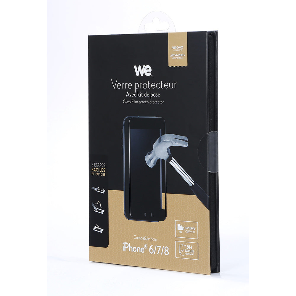 WE Verre trempé APPLE IPHONE 6 /6S / 7 / 8 / SE 2020 / SE 2022 - Avec kit de pos