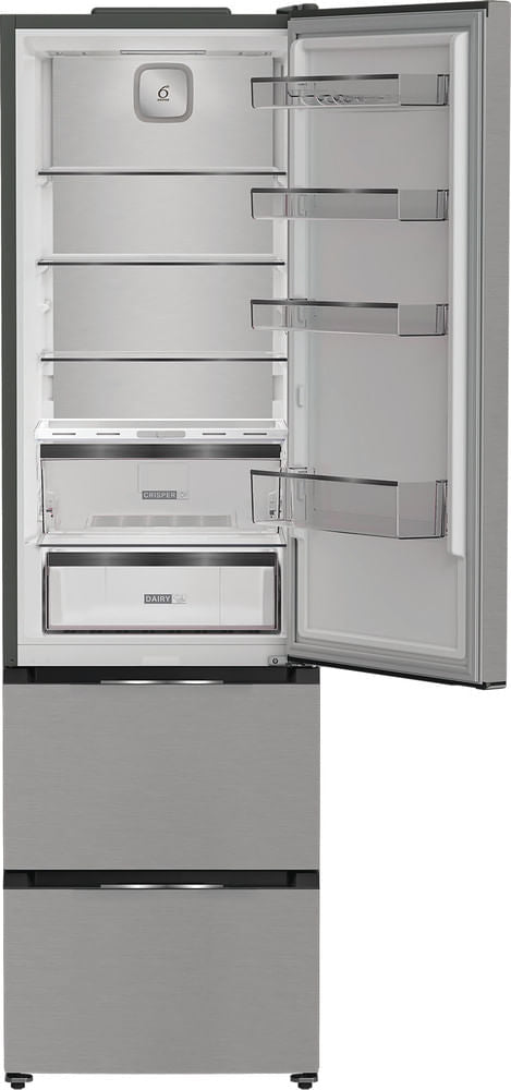 Réfrigérateur multiportes - WHIRLPOOL - WHKF6352X5E - 351 L - Dual NoFrost - 6e sens - Classe D - Multiflow - 203,5x59,5x66,3 - Inox