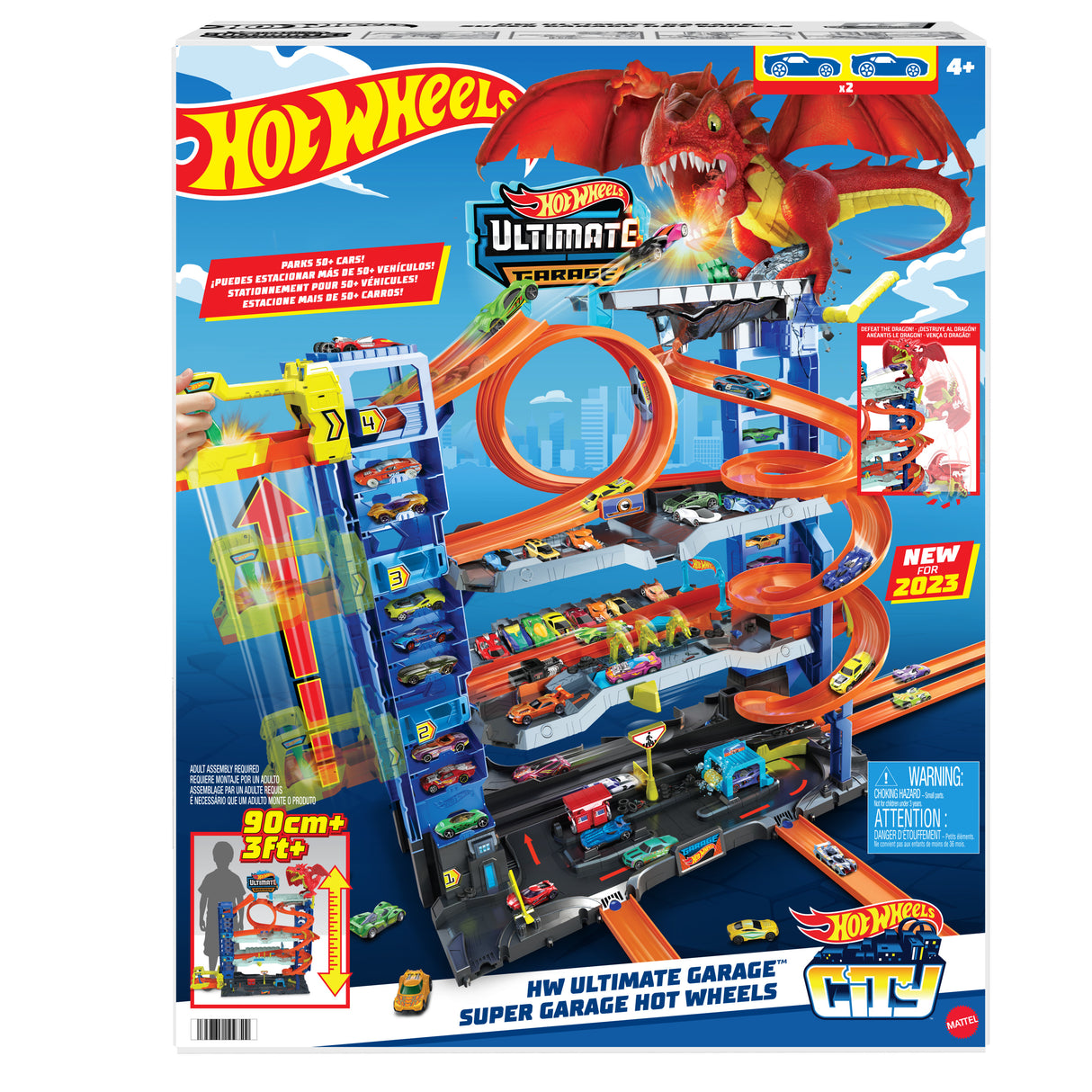 Hot Wheels City-Garage Ultime-Coffret avec 2 voitures incluses HKX48