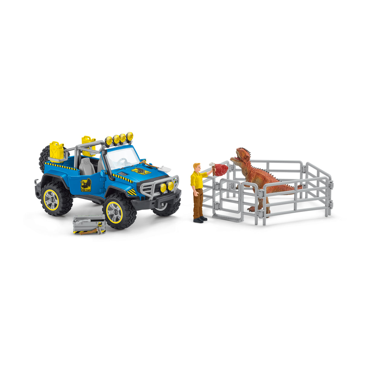 Coffret Voiture tout-terrain avec avant-poste Dino, jouet dinosaure pour enfants, des 4 ans, Schleich 41464 DINOSAURS