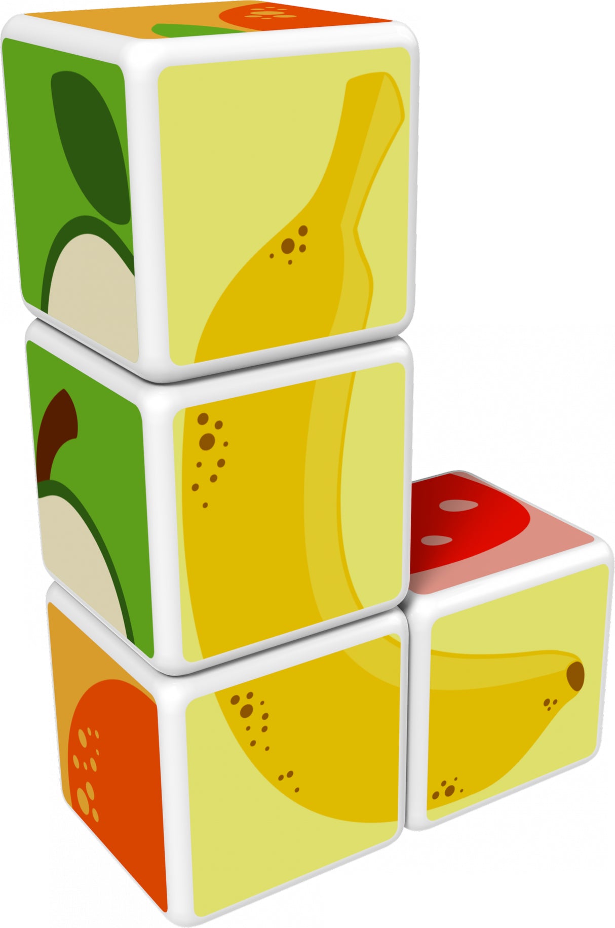 Blocs magnétiques - GEOMAG - Magicube 131 - 7 pieces - Fruits imprimés - Cartes incluses