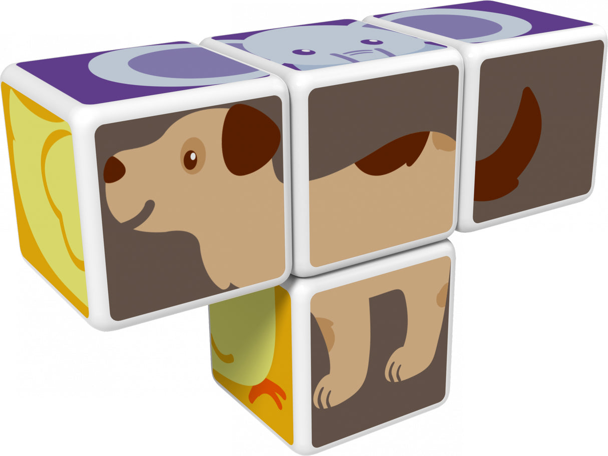 Blocs magnétiques - GEOMAG - Magicube 132 - 7 pieces - Animaux imprimés - Cartes incluses
