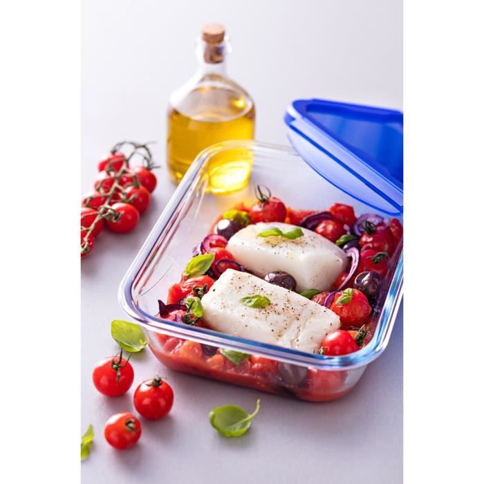 Boîte rectangulaire avec couvercle - PYREX - 1451026 - 20 x 15 cm - 800 ml - Cook & Go - Base en verre borosilicate