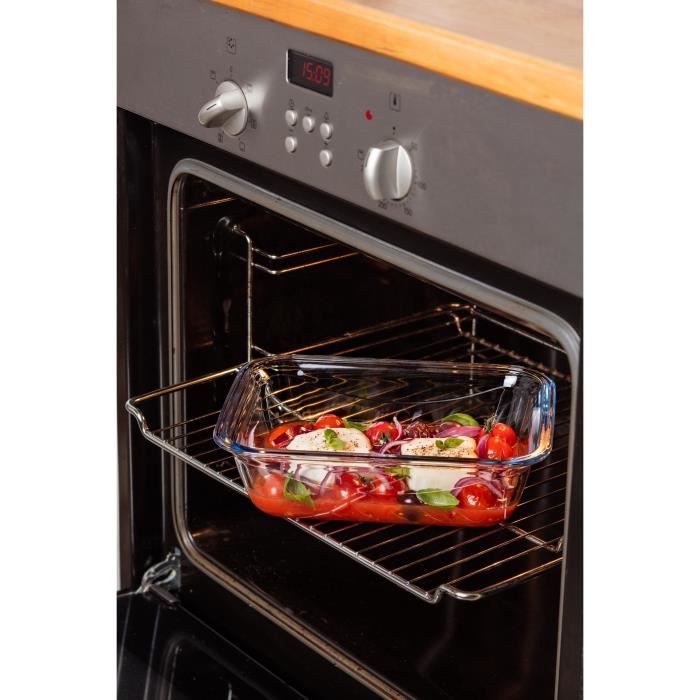 Boîte rectangulaire avec couvercle - PYREX - 1451028 - 30 x 23 cm - 3,30 L - Cook & Go - Base en verre borosilicate